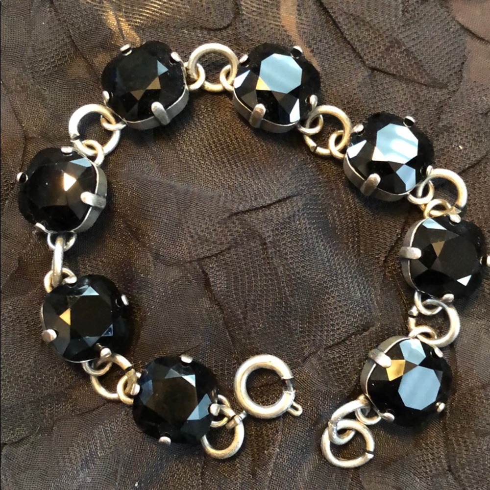 Swarovski  black/ silver 12mm square bracelet